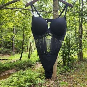 AUDEN SHEER BLACK LACE TEDDY